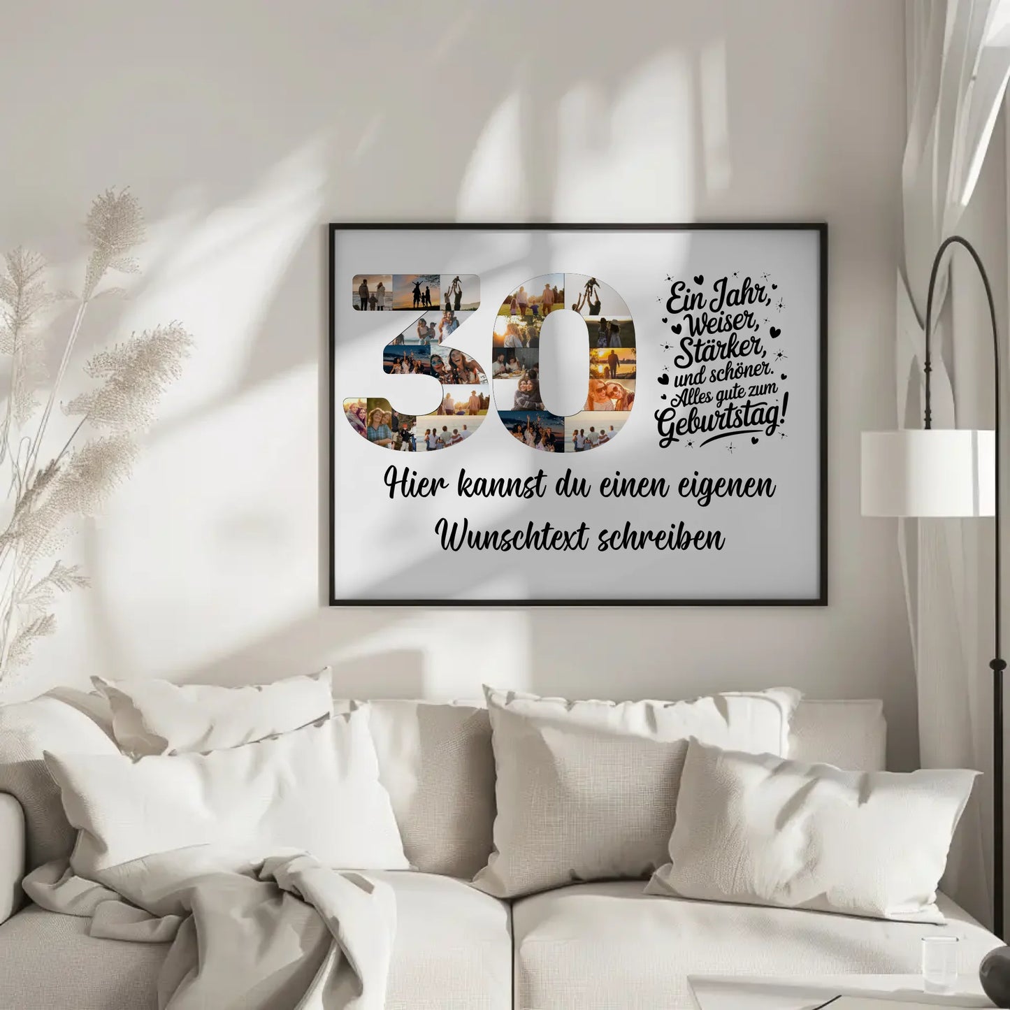 Personalisiertes Poster Wunschtext zum 30 Geburtstag Weiser und Stärker