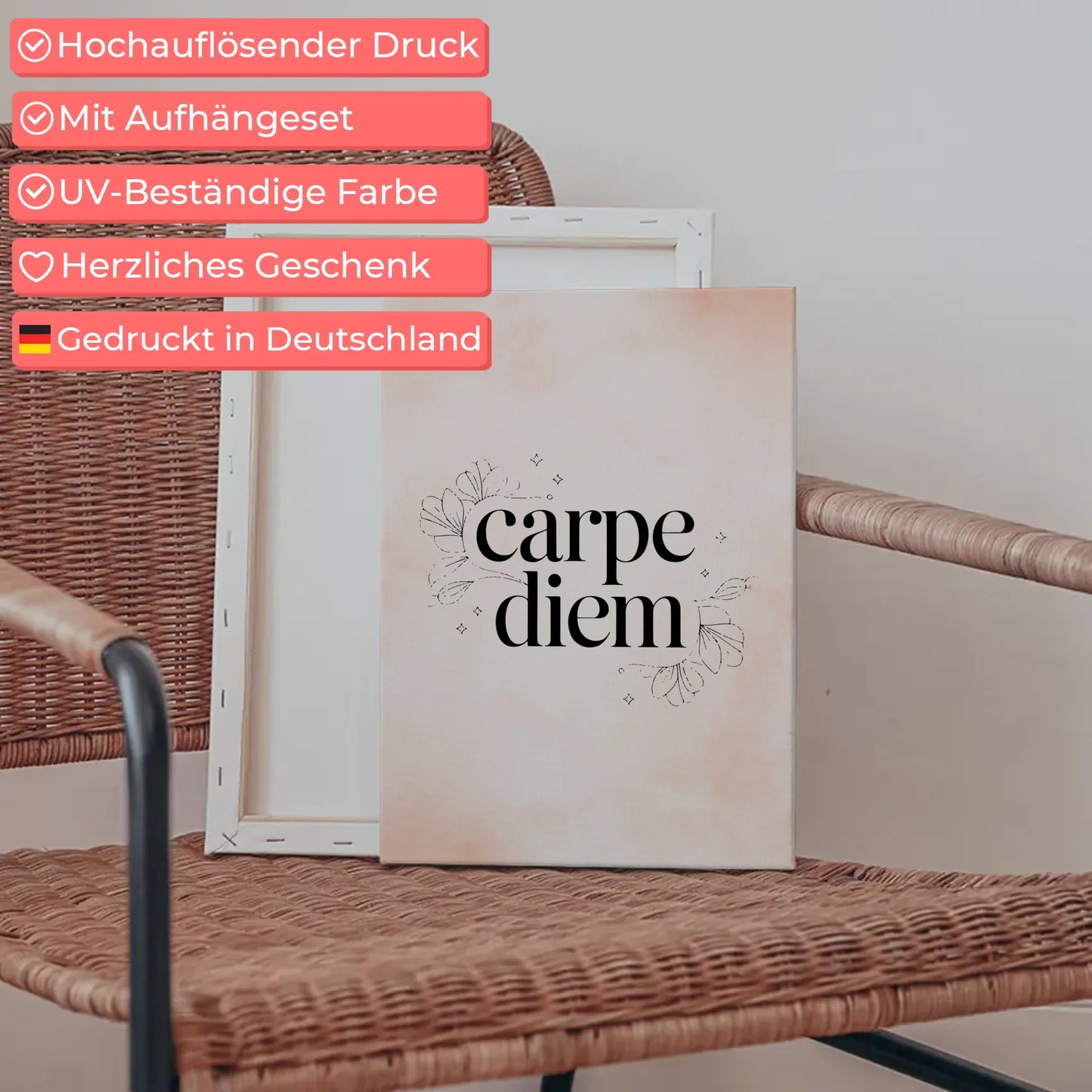 Leinwand Mit Spruch Carpe Diem für persönliche Geschenke