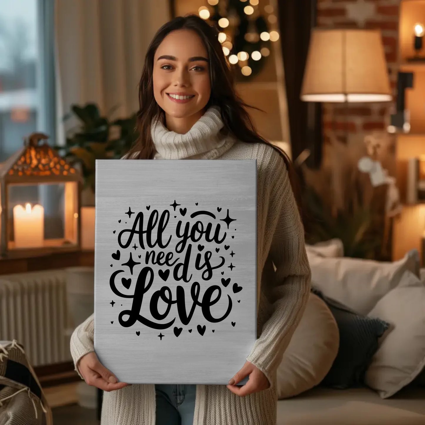 Sprüche Leinwand All you need is love personalisiert Geschenke