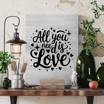Sprüche Leinwand All you need is love personalisiert Geschenke