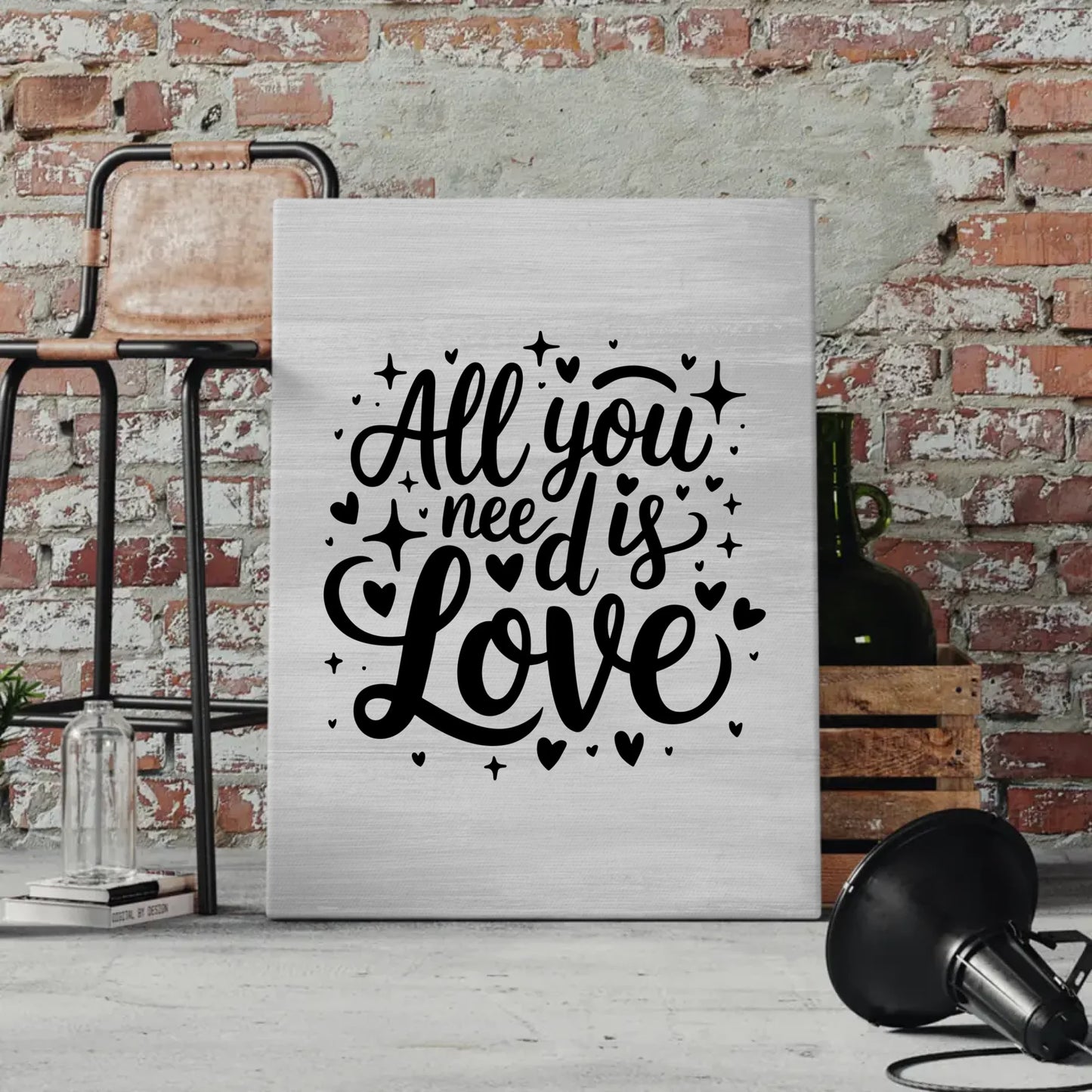 Sprüche Leinwand All you need is love personalisiert Geschenke