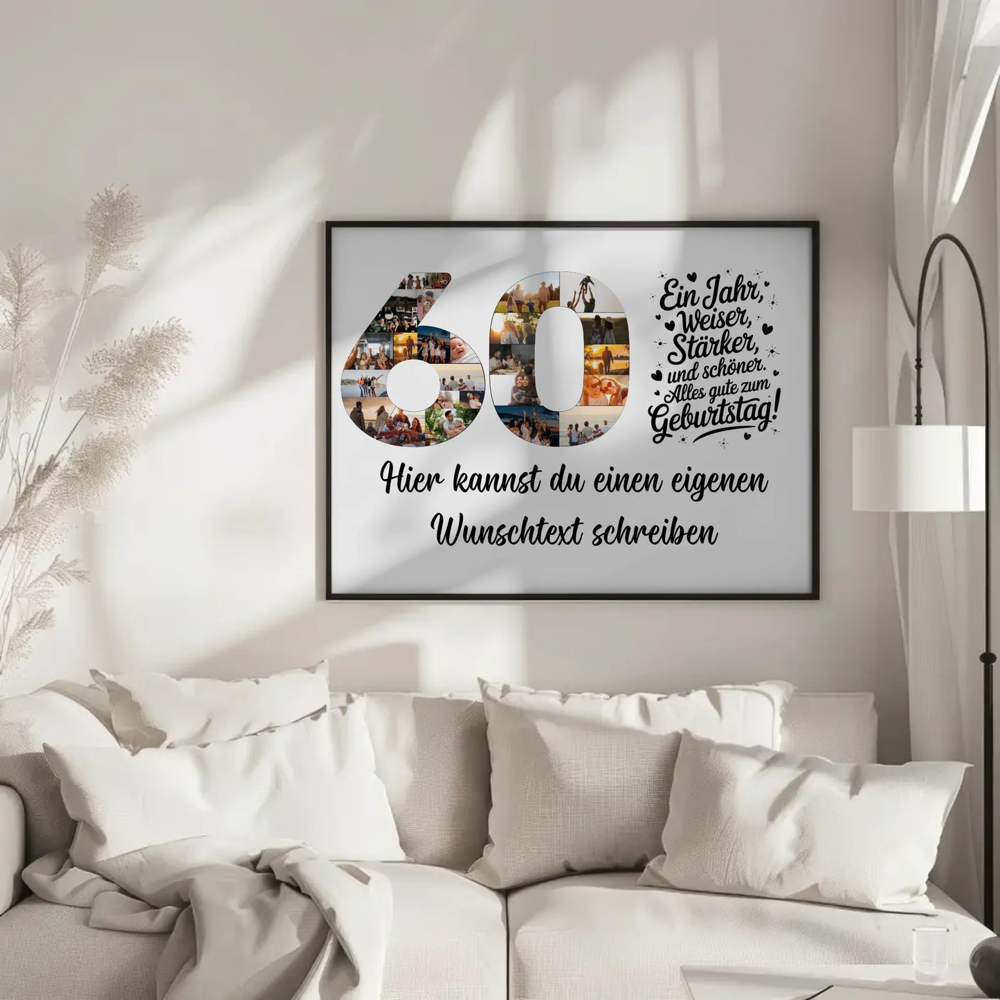 Personalisiertes Poster Wunschtext 60 Geburtstag Weiser Stärker