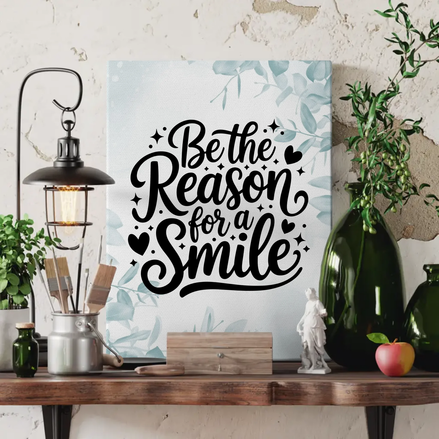 Spruch Leinwand Be the reason for a smile personalisiert