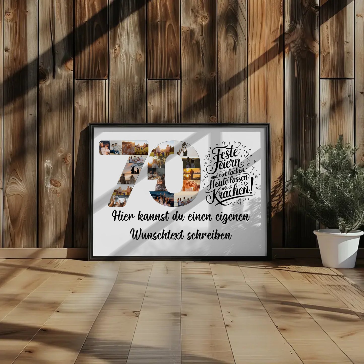 Personalisiertes Poster mit Wunschtext 70 Geburtstag Feste feiern
