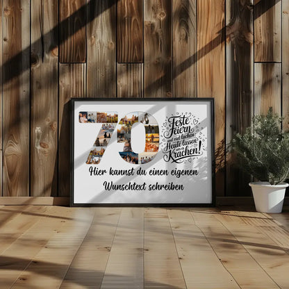 Personalisiertes Poster mit Wunschtext 70 Geburtstag Feste feiern