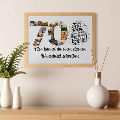 Personalisiertes Poster mit Wunschtext 70 Geburtstag Feste feiern