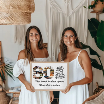 Personalisiertes Poster Wunschtext 80 Geburtstag Bleib so Jung