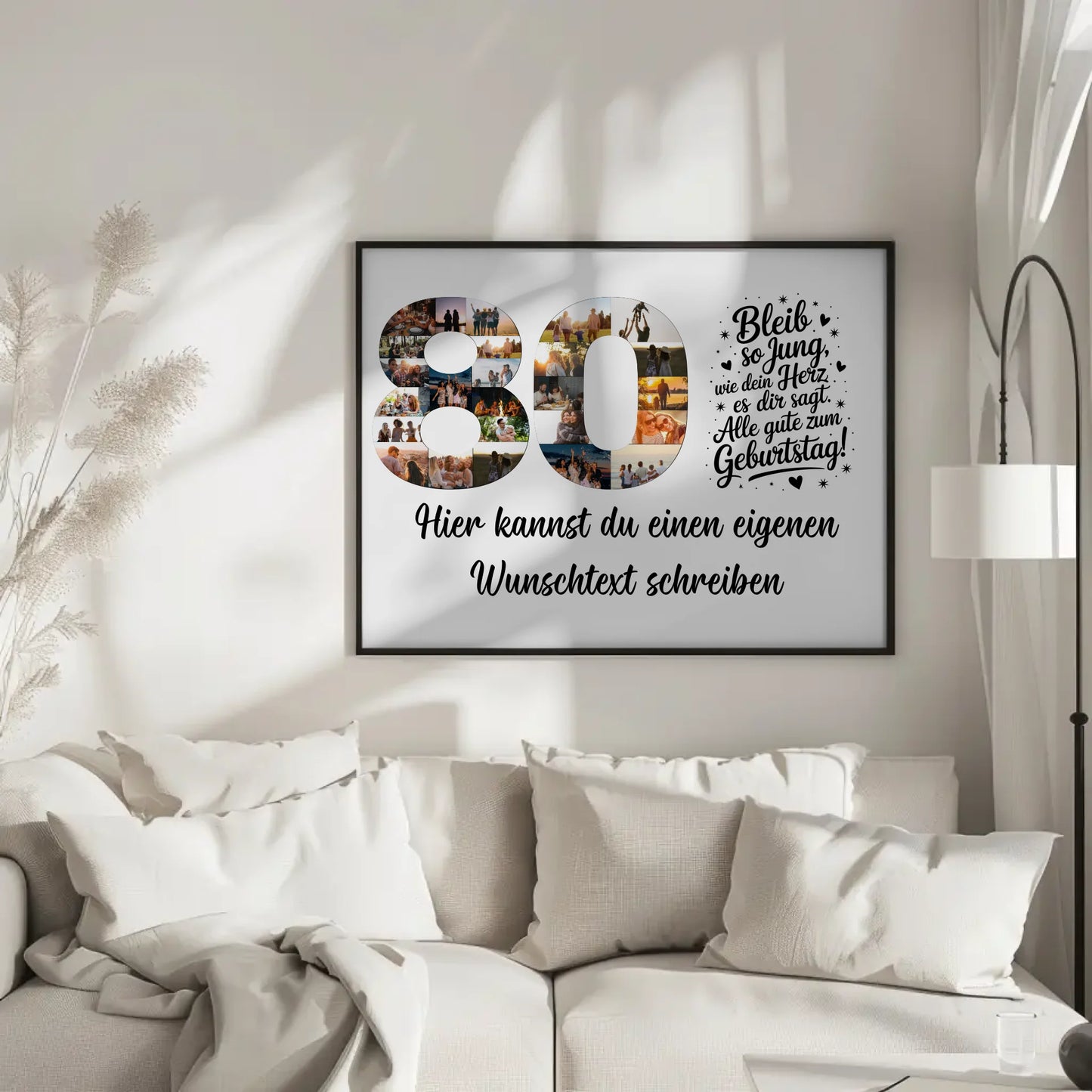 Personalisiertes Poster Wunschtext 80 Geburtstag Bleib so Jung