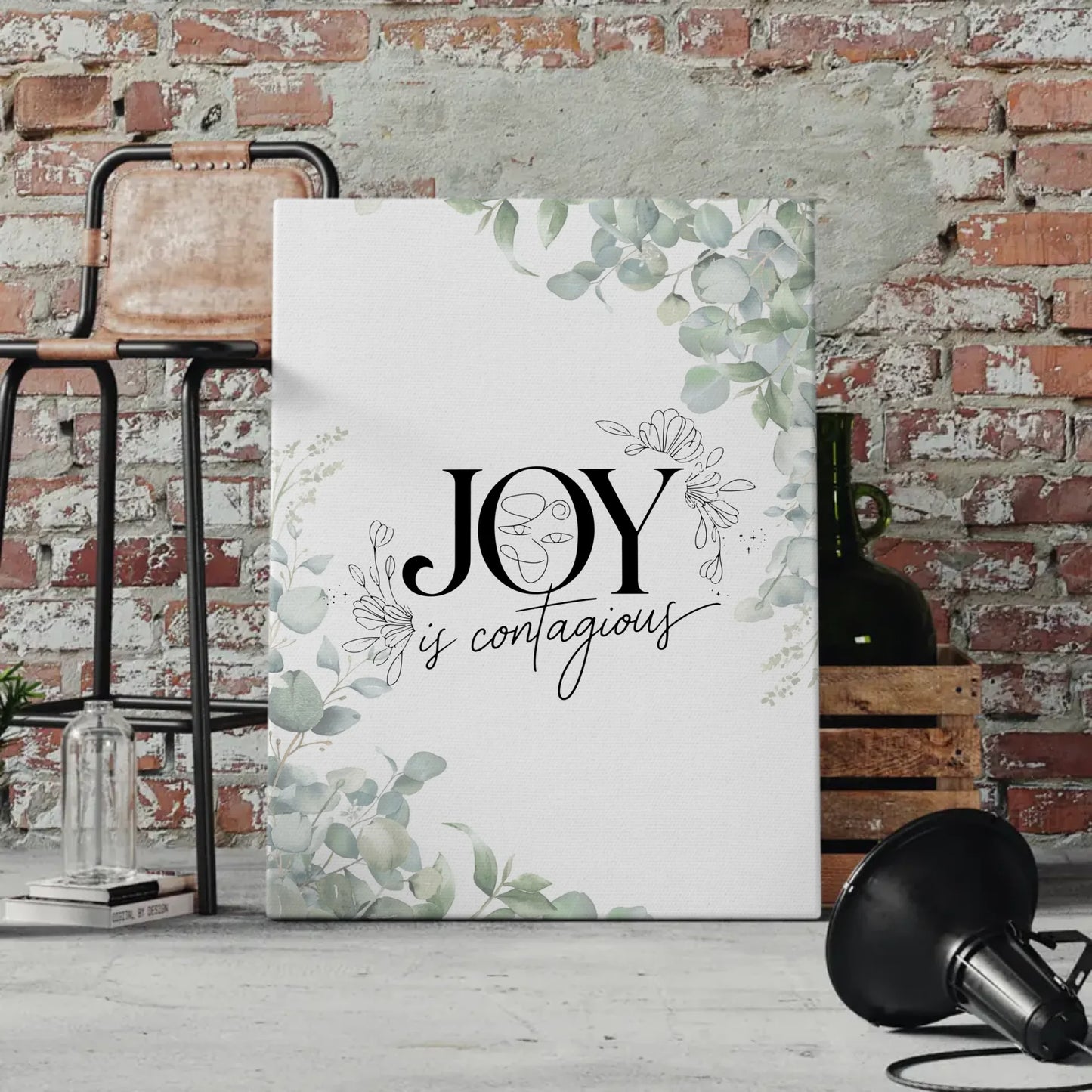 Leinwand Spruch Joy is contagious personalisierte Geschenke
