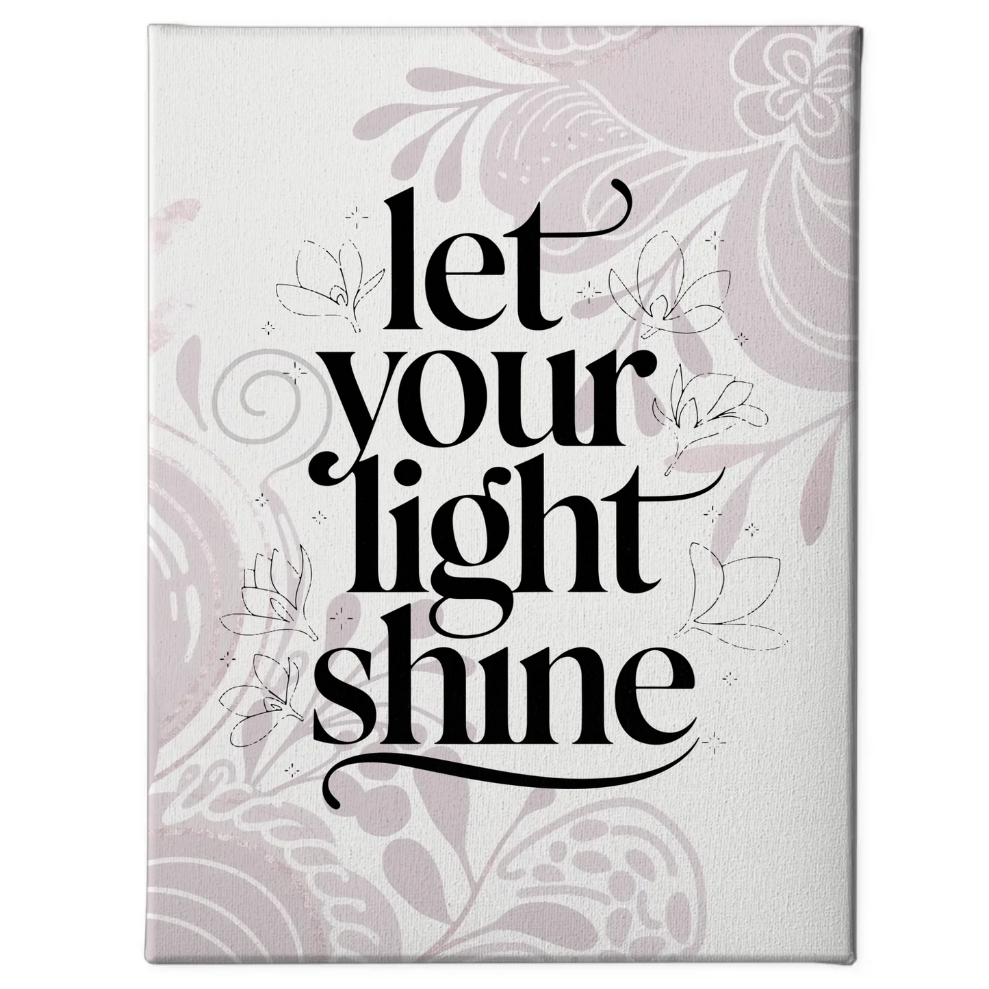 Spruch Leinwand Let your light shine für personalisierte Geschenke