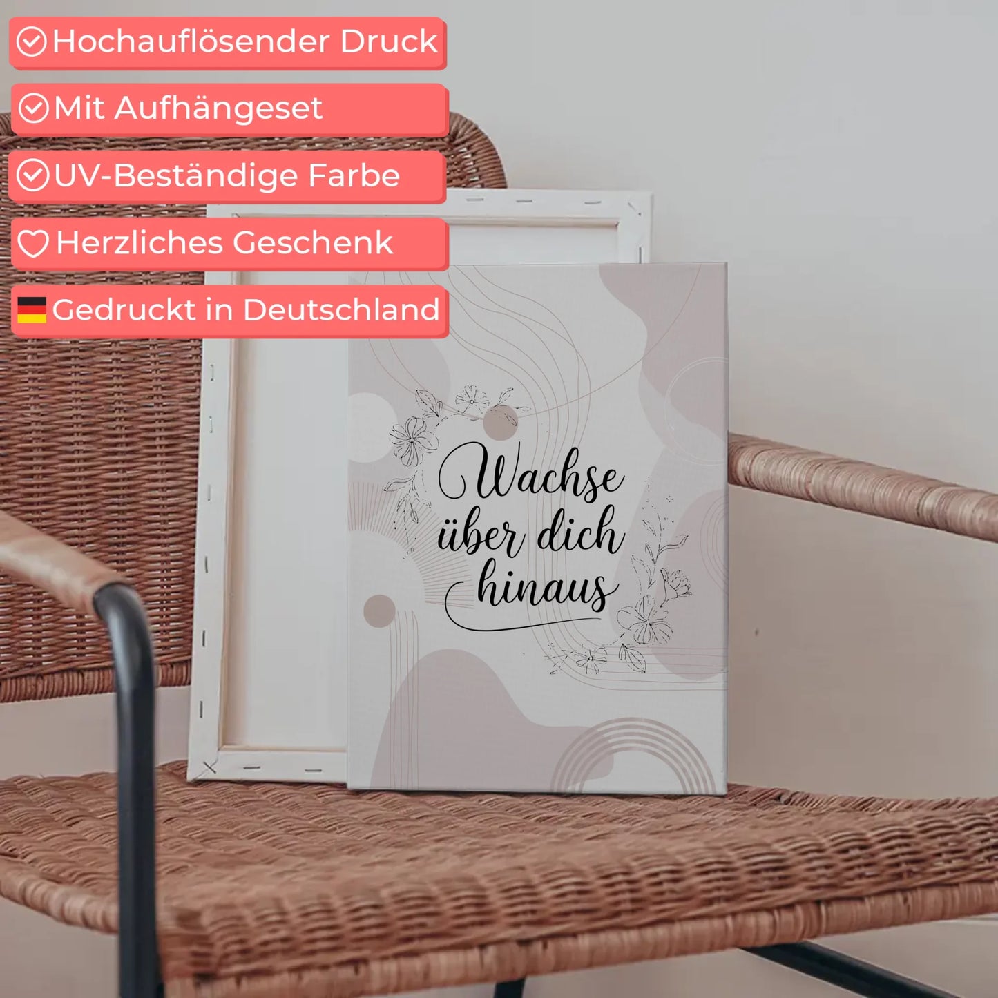 Leinwand Mit Spruch Wachse über dich hinaus Geschenkidee