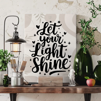 Leinwand Spruch Let your light shine für persönliche Geschenke