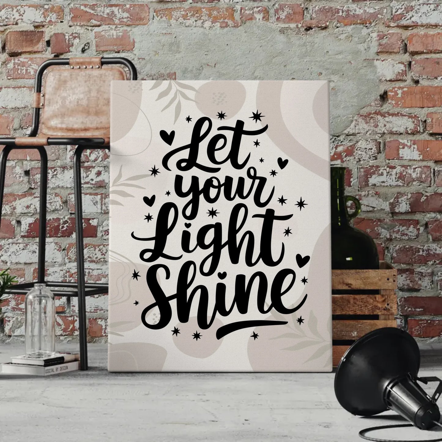 Leinwand Spruch Let your light shine für persönliche Geschenke
