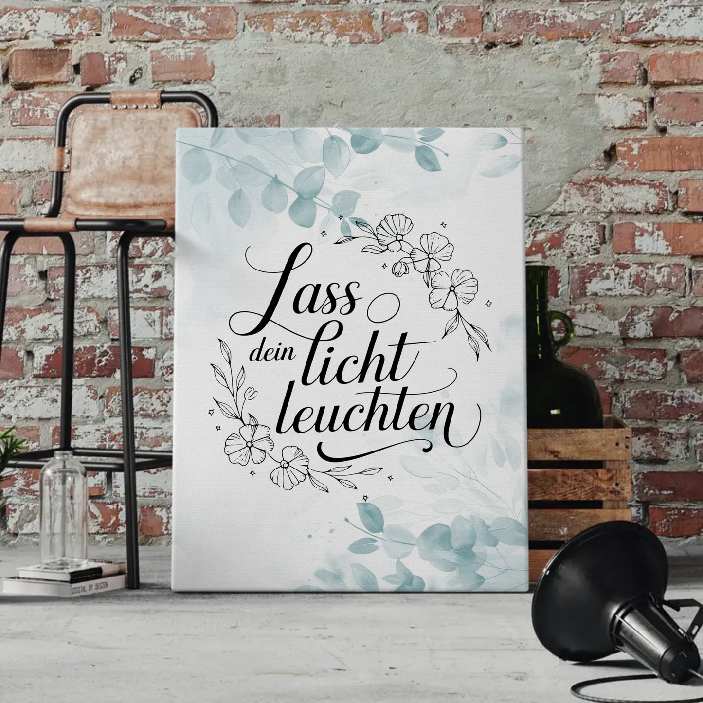 Spruch Leinwand Lass dein Licht leuchten personalisiert