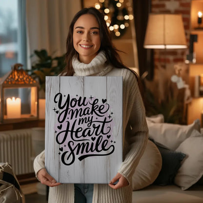 Leinwand Mit Spruch You make my heart smile personalisiert