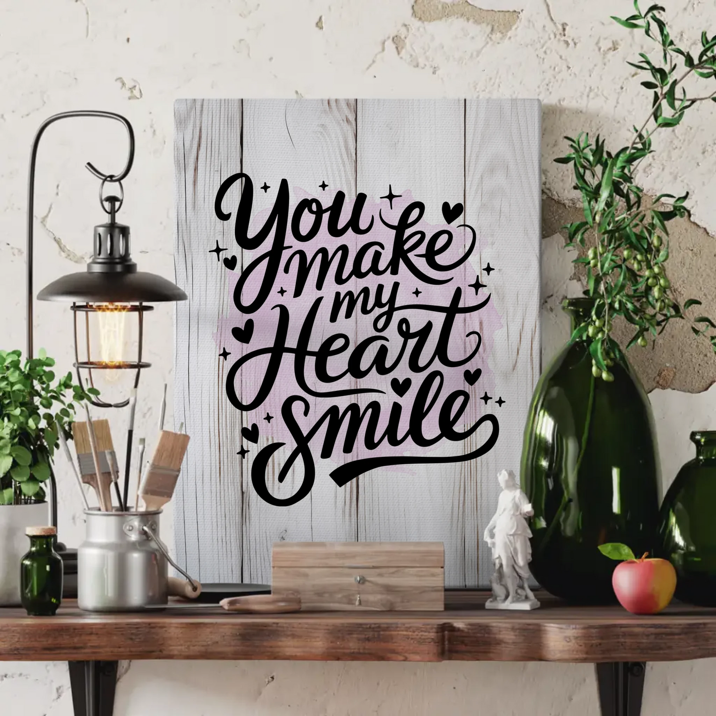 Leinwand Mit Spruch You make my heart smile personalisiert