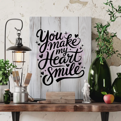 Leinwand Mit Spruch You make my heart smile personalisiert