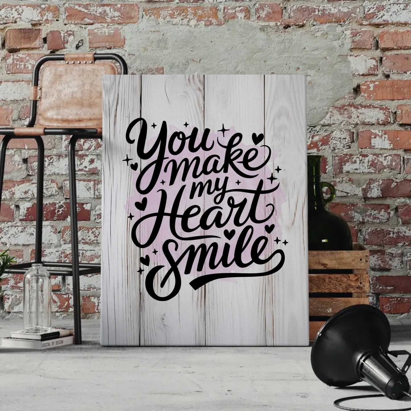 Leinwand Mit Spruch You make my heart smile personalisiert