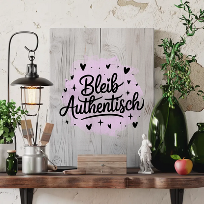 Leinwand Spruch Bleib authentisch Persönliches Geschenk