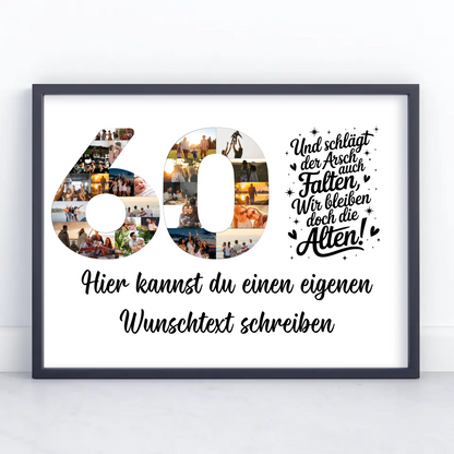Personalisiertes Poster Wunschtext 60 Geburtstag Falten