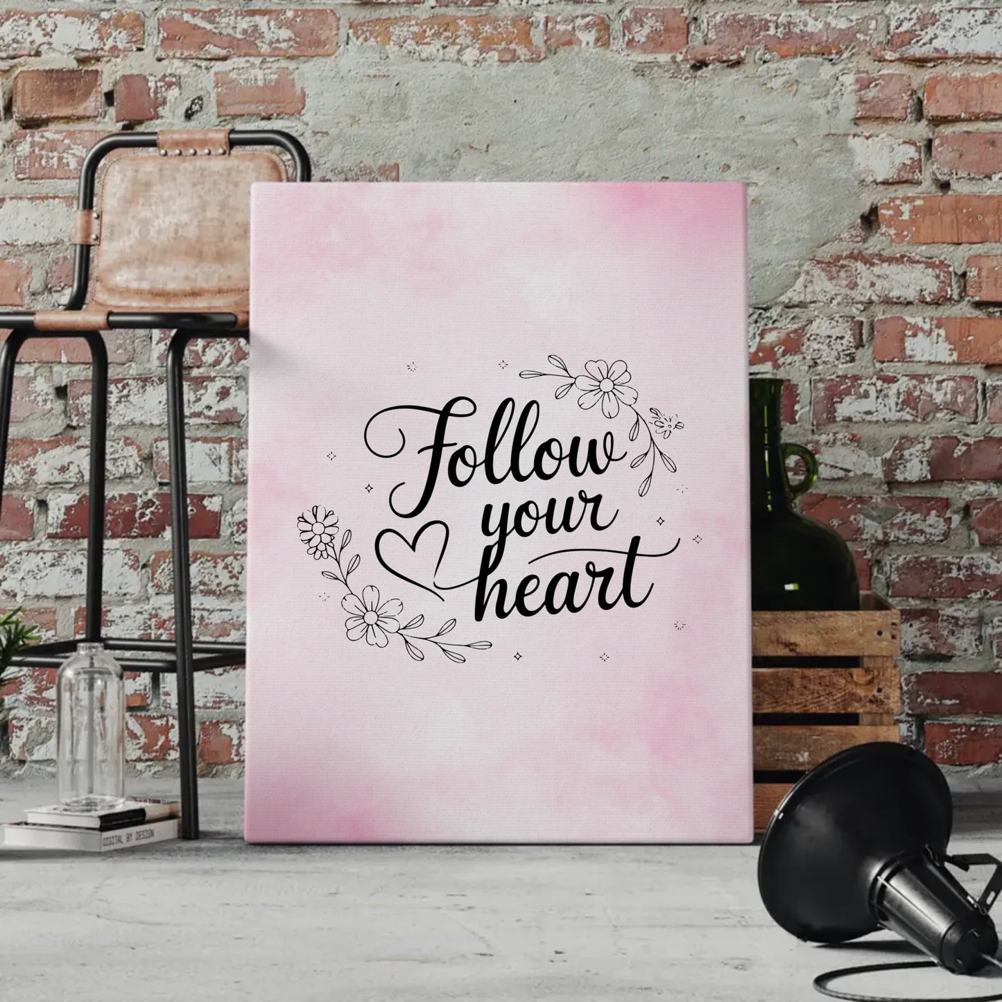 Spruch Leinwand Follow your heart für persönliche Geschenke