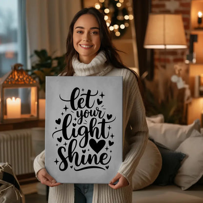 Leinwand mit Spruch Let your light shine personalisiert