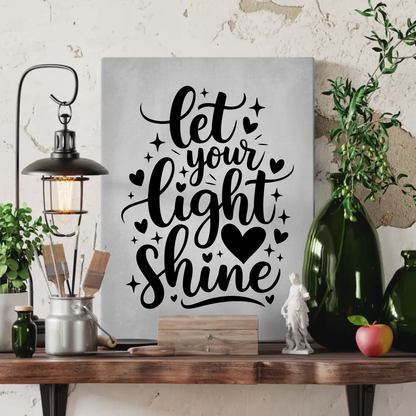 Leinwand mit Spruch Let your light shine personalisiert