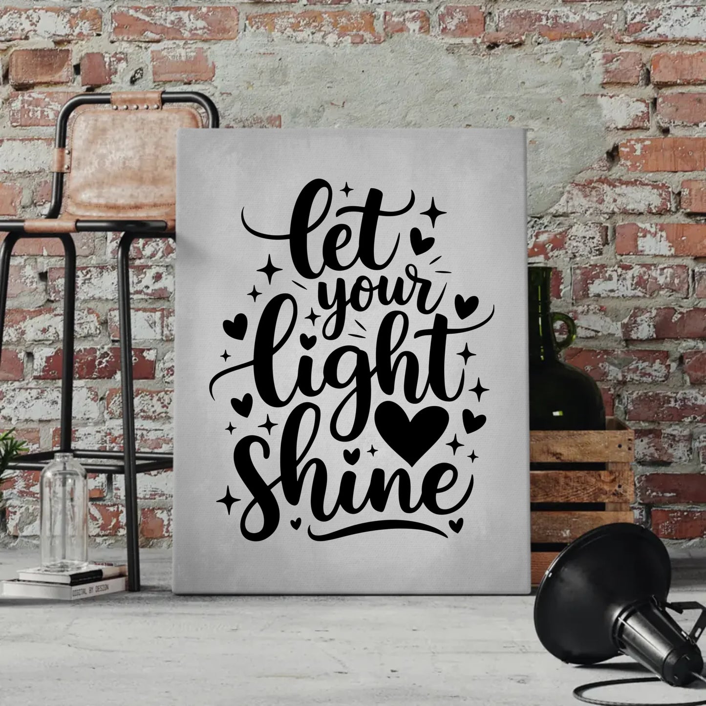Leinwand mit Spruch Let your light shine personalisiert