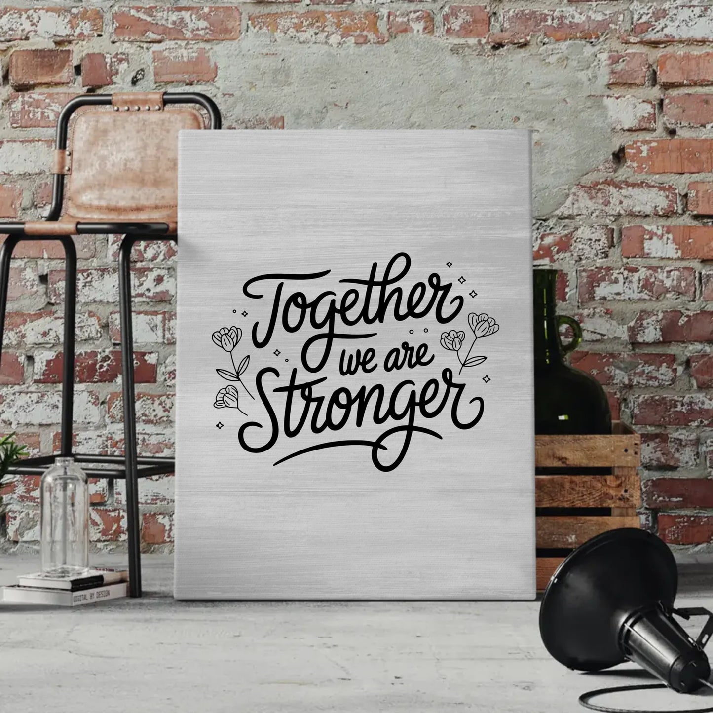 Spruch Leinwand Together we are stronger personalisiert Geschenk