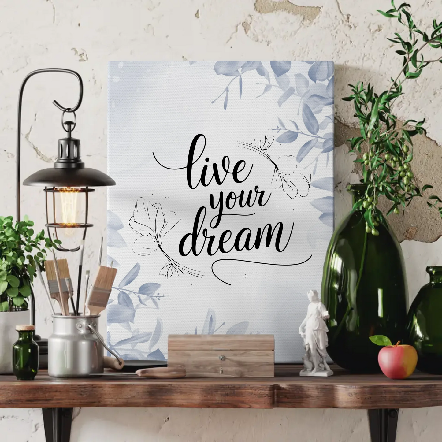 Sprüche Leinwand Live your dream personalisierte Kunstwerke