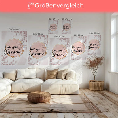 Leinwand Mit Spruch Live your dream für deinen individuellen Style