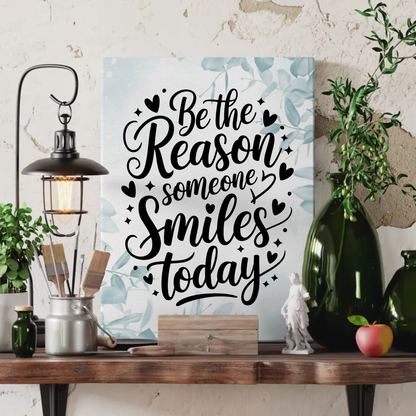 Leinwand Spruch Be the reason someone smiles today Geschenk