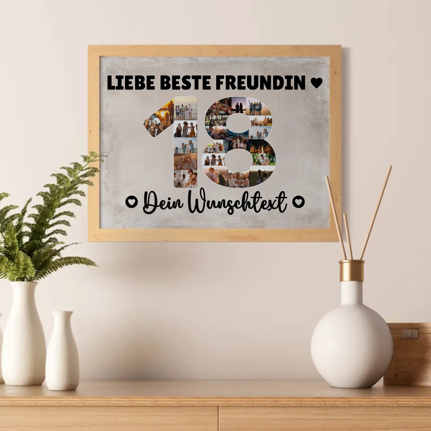 Personalisiertes Poster mit Wunschtext 18 Geburtstag Beste Freundin