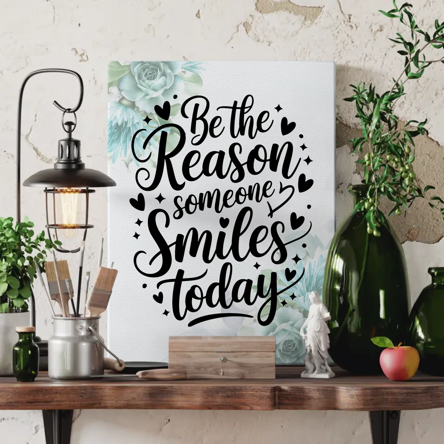 Spruch Leinwand Be the reason someone smiles today personalisiert