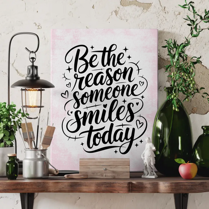 Sprüche Leinwand Be the reason someone smiles today Geschenk