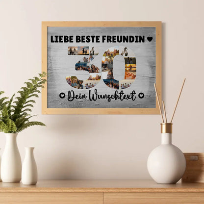 Personalisiertes Poster mit Wunschtext zum 30 Geburtstag Freundin