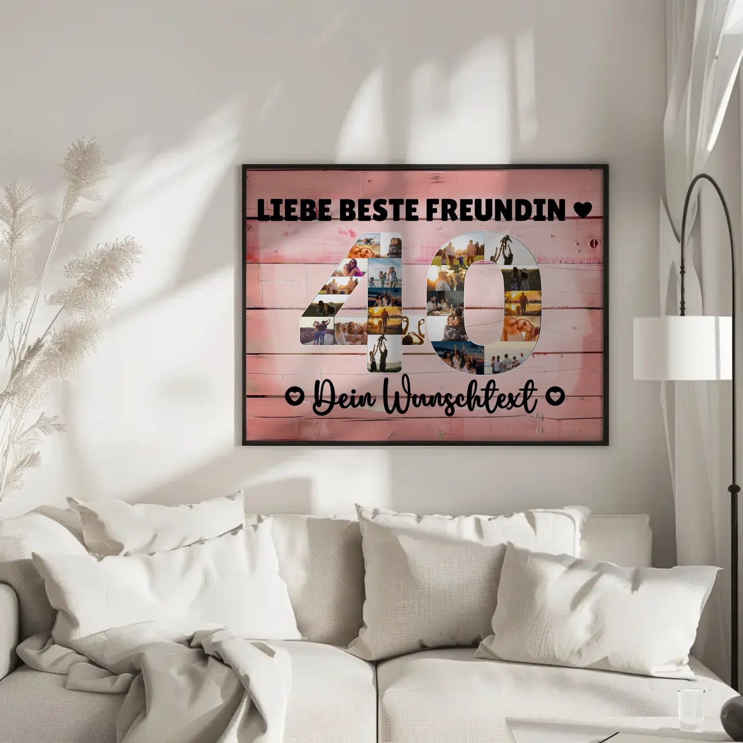 Personalisiertes Poster mit Wunschtext für 40 Geburtstag Beste Freundin