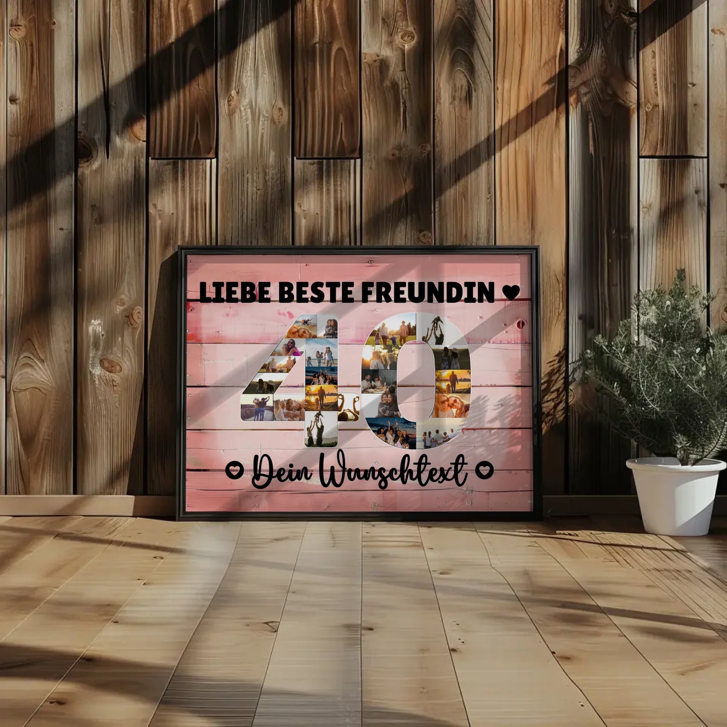 Personalisiertes Poster mit Wunschtext für 40 Geburtstag Beste Freundin