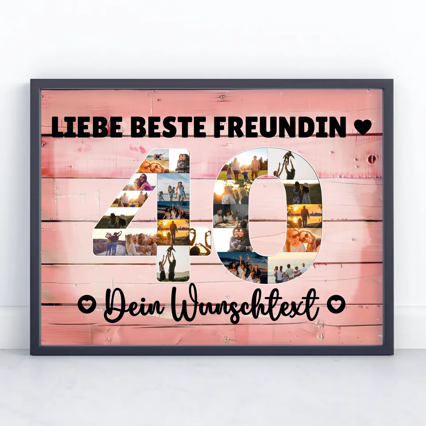 Personalisiertes Poster mit Wunschtext für 40 Geburtstag Beste Freundin