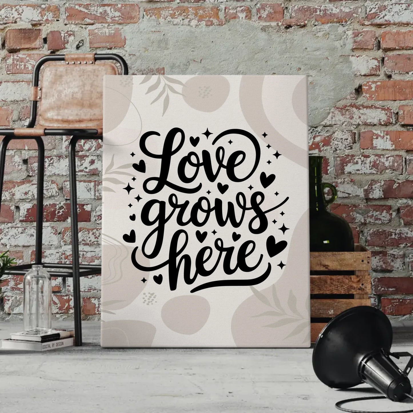 Leinwand Mit Spruch Love grows here für persönliche Geschenke