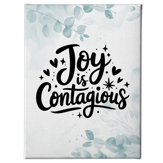 Personalisierte Leinwand Spruch Joy is contagious Geschenk