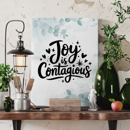 Personalisierte Leinwand Spruch Joy is contagious Geschenk
