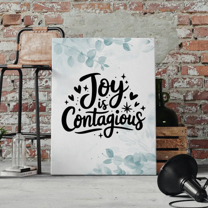 Personalisierte Leinwand Spruch Joy is contagious Geschenk