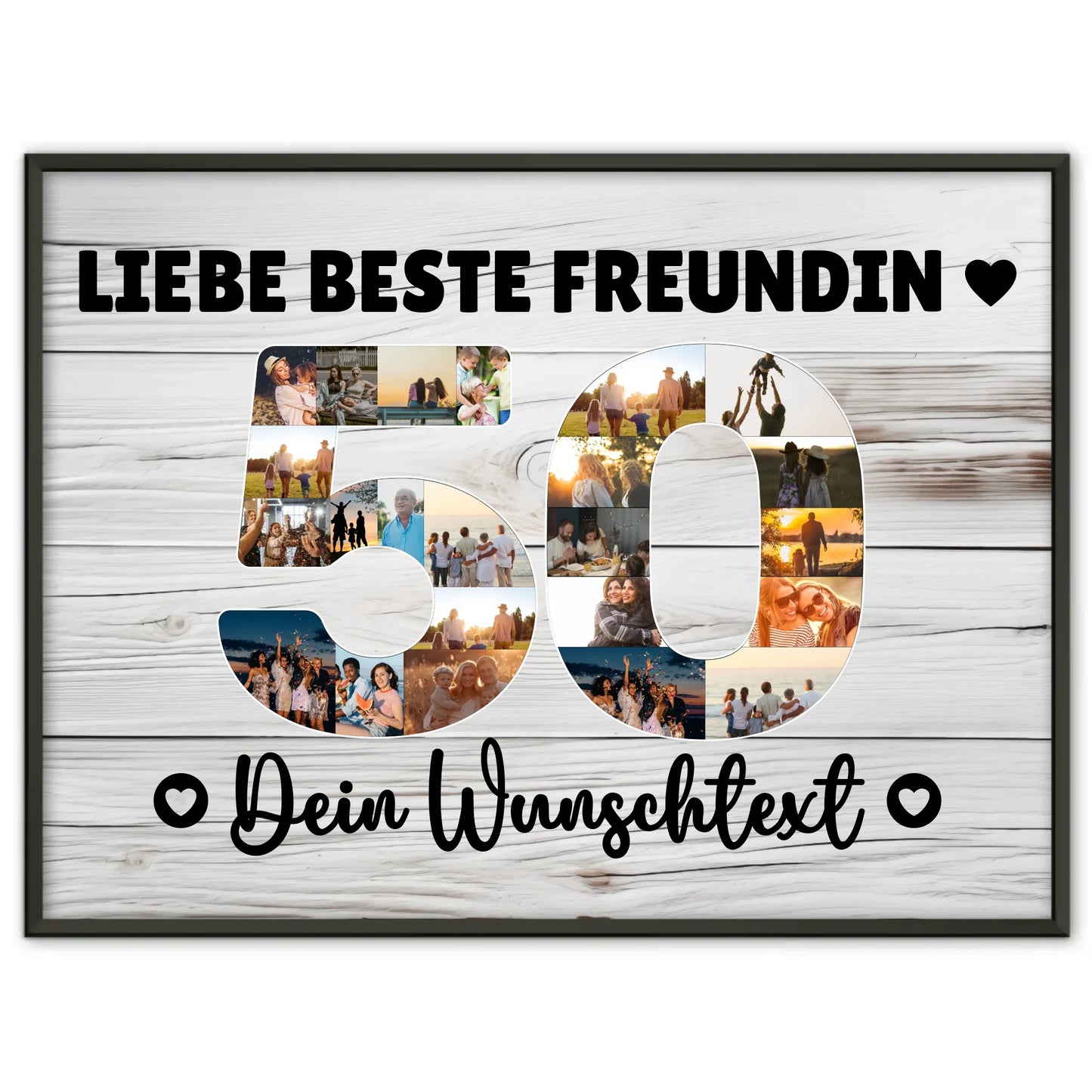 Personalisiertes Poster mit Wunschtext zum 50 Geburtstag Beste Freundin