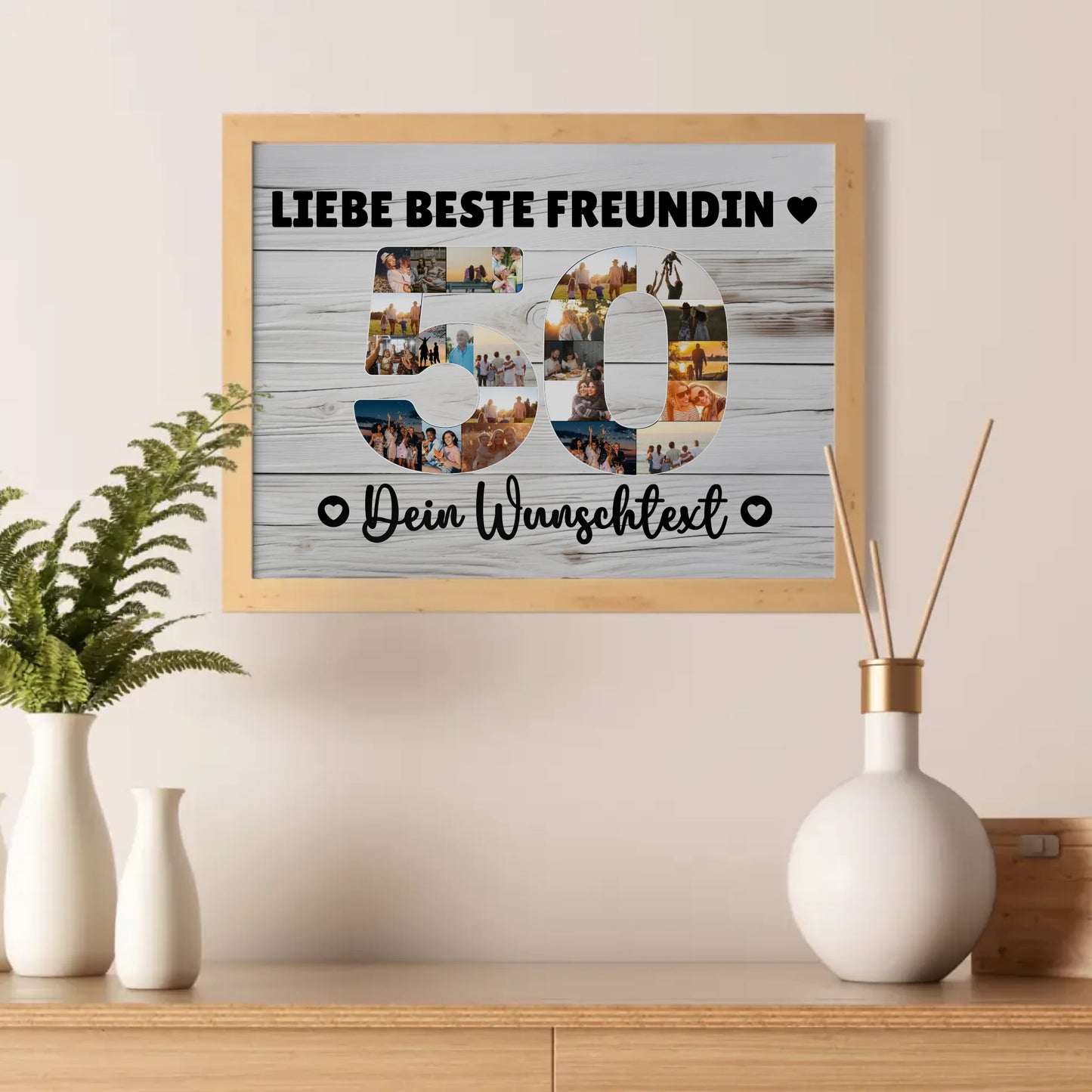 Personalisiertes Poster mit Wunschtext zum 50 Geburtstag Beste Freundin