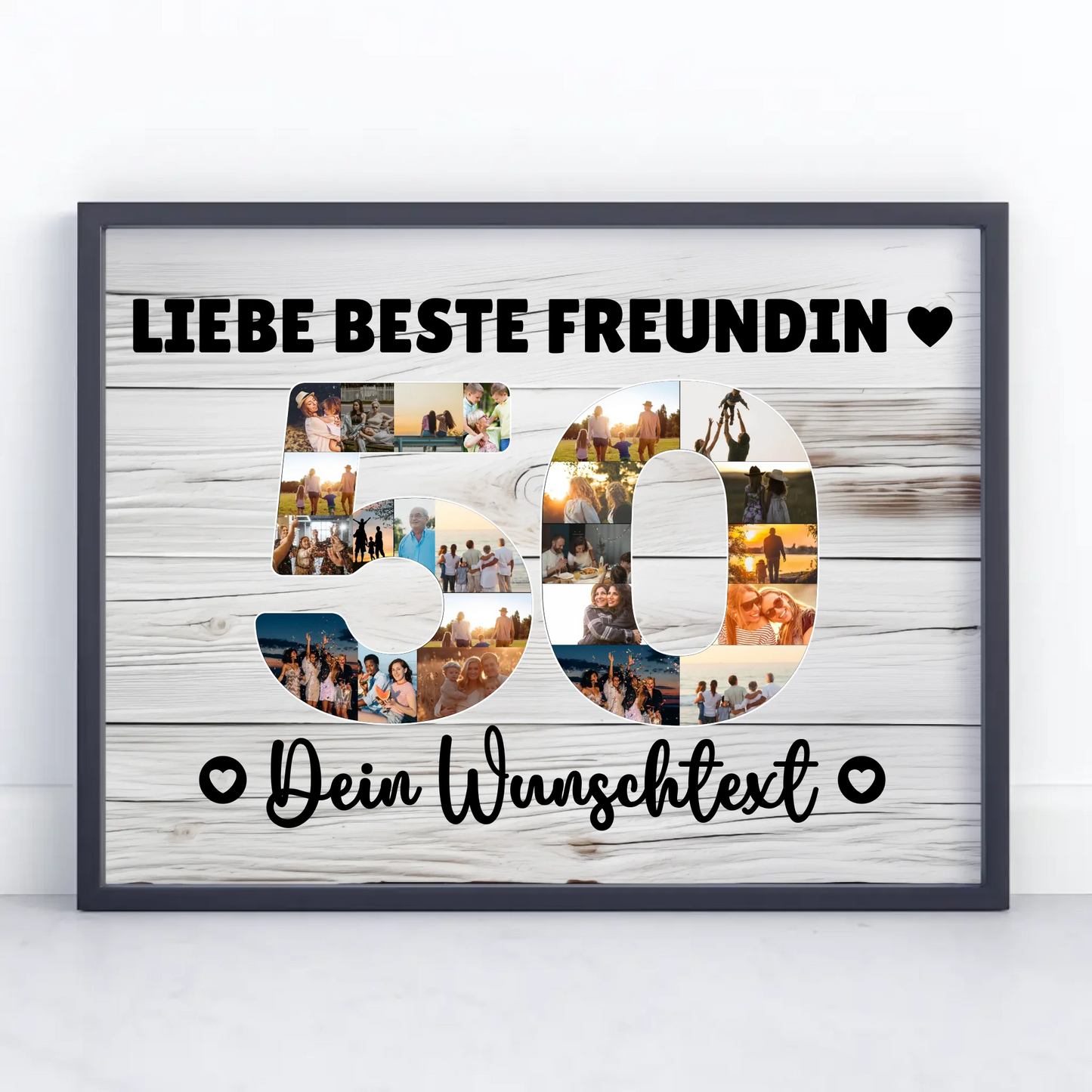Personalisiertes Poster mit Wunschtext zum 50 Geburtstag Beste Freundin