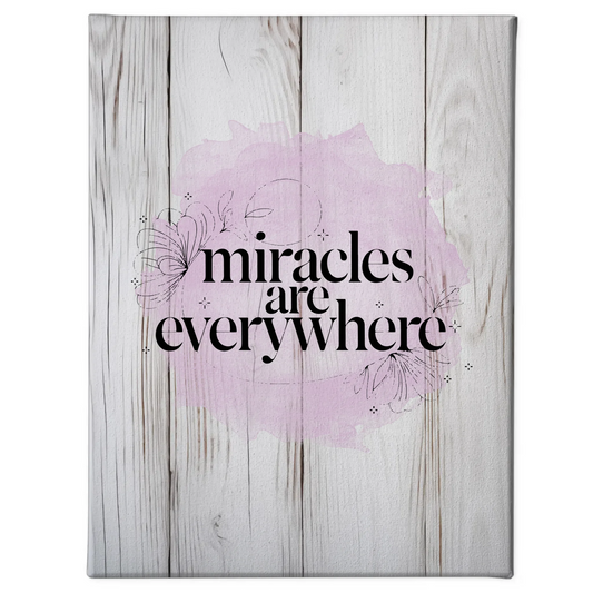 Personalisierte Sprüche Leinwand Miracles are everywhere Decor