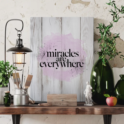 Personalisierte Sprüche Leinwand Miracles are everywhere Decor