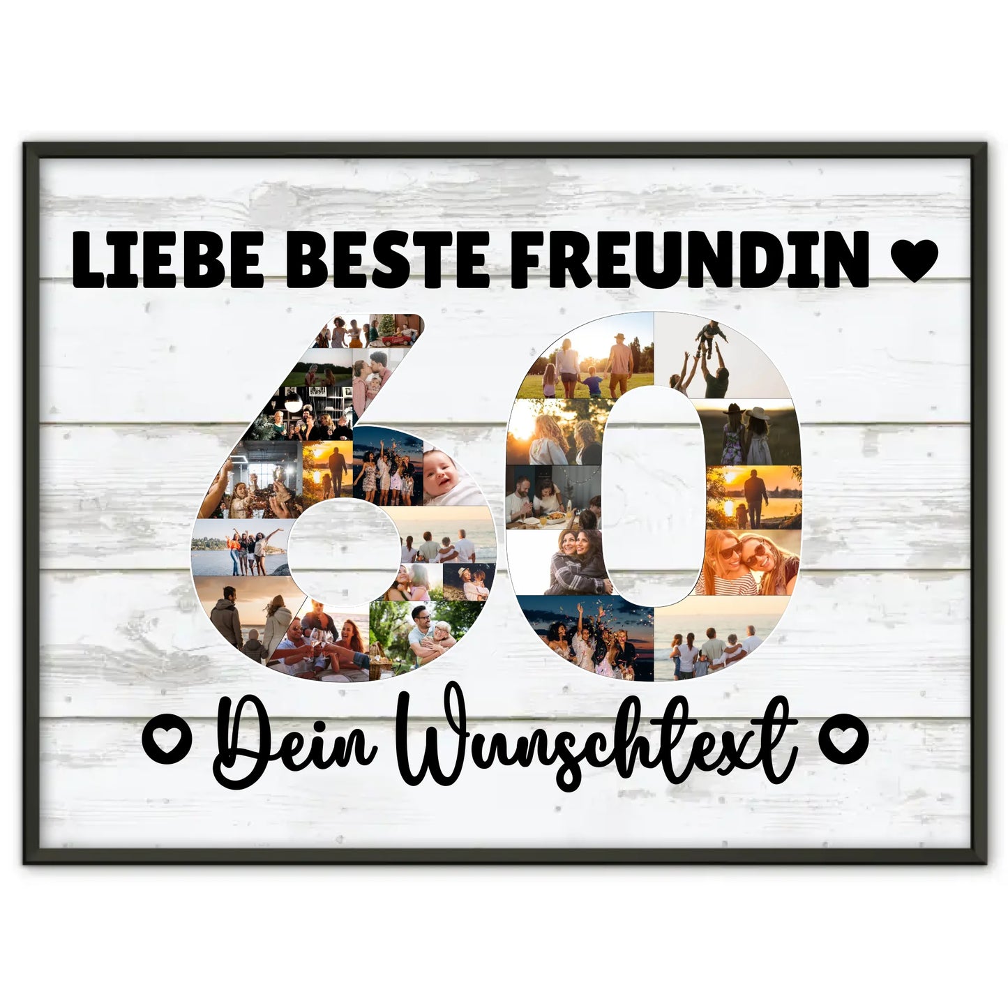 Personalisiertes Poster mit Wunschtext zum 60 Geburtstag Beste Freundin