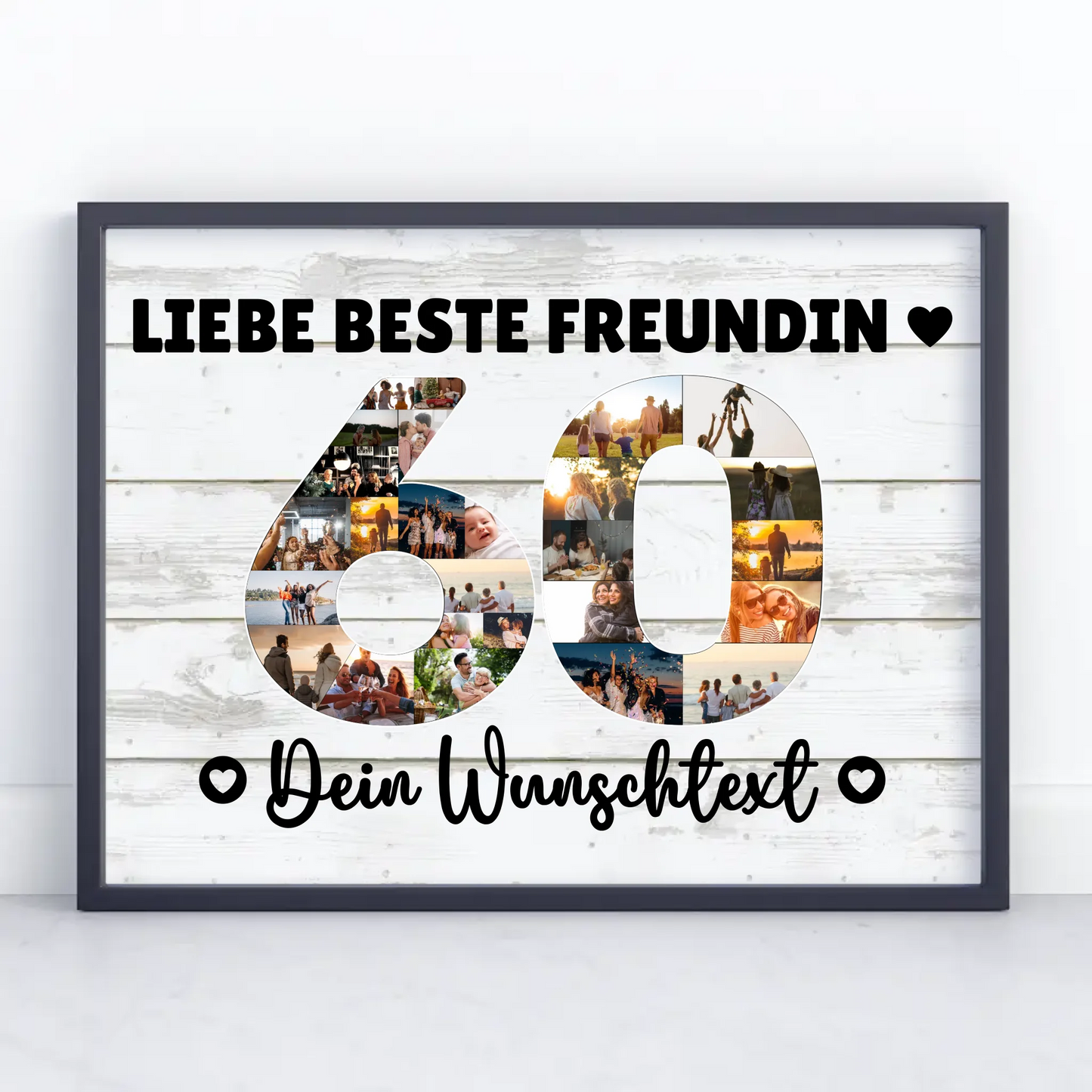 Personalisiertes Poster mit Wunschtext zum 60 Geburtstag Beste Freundin